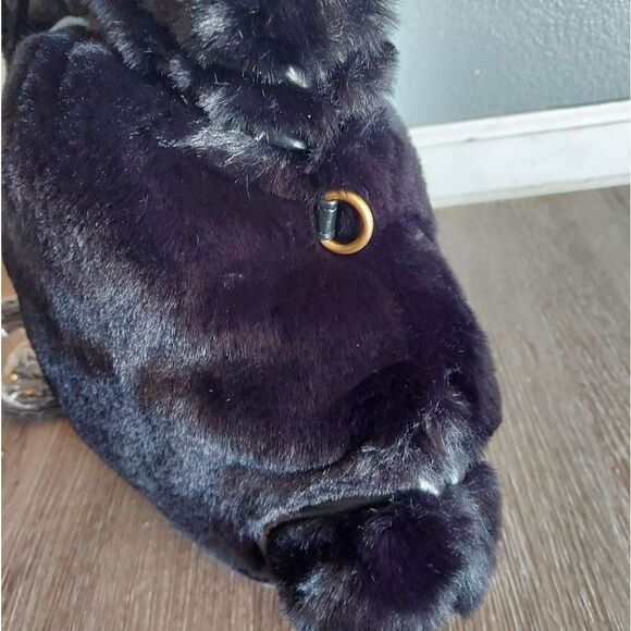 NEW FOLEY + CORINA HIGGE TOWER FAUX FUR FC LADY BAG BLACK - Picture 4 of 8